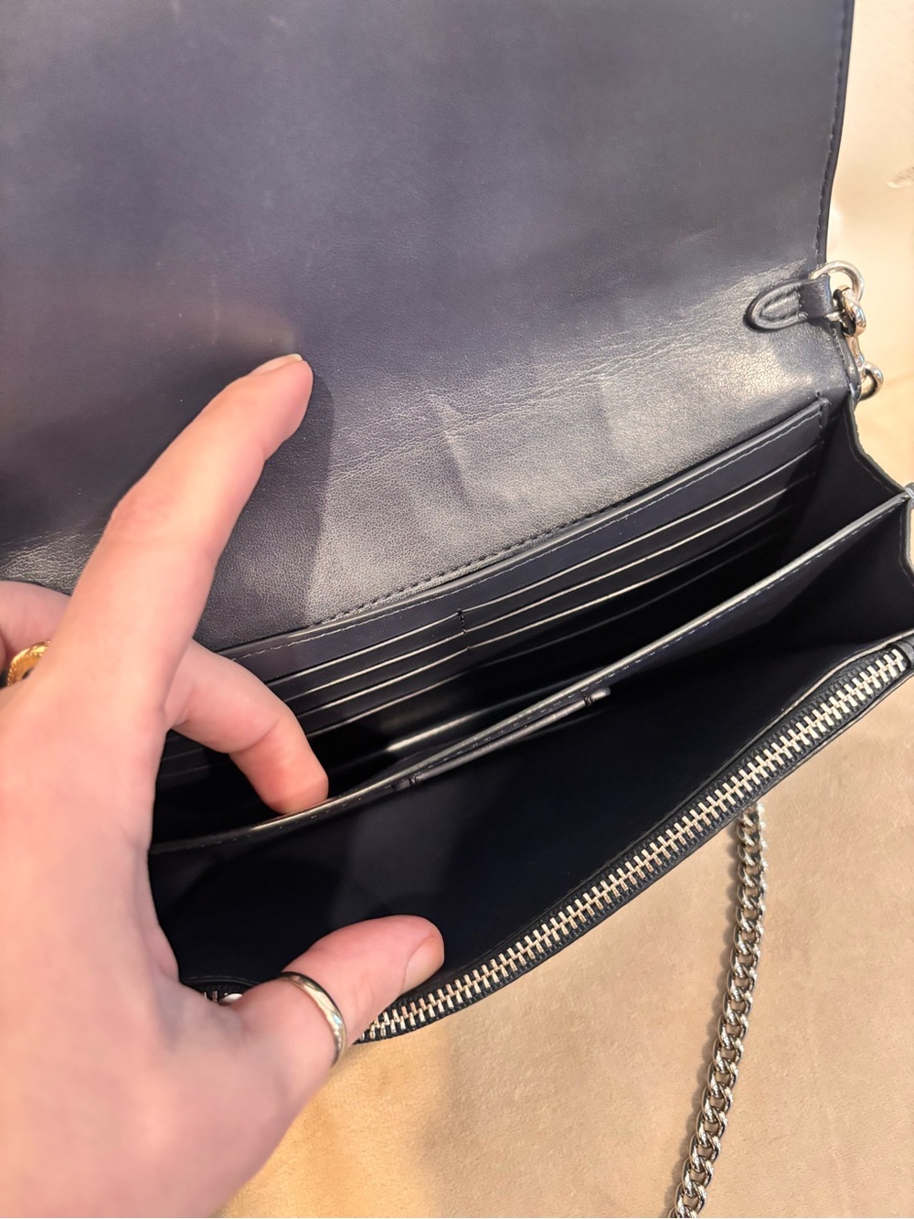 COACH Hayden Foldover Crossbody Clutch with Ombré Willow Floral Rivets. - Picture 12 of 16